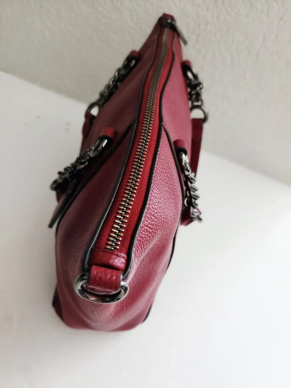 Like New Coach Prairie Deep Red Leather Shoulder Bag Purse